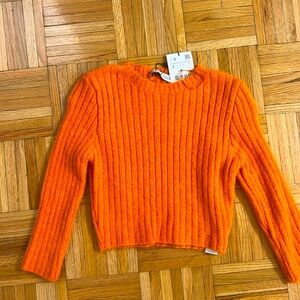 Cropped Zara Ribbed Sweater- S